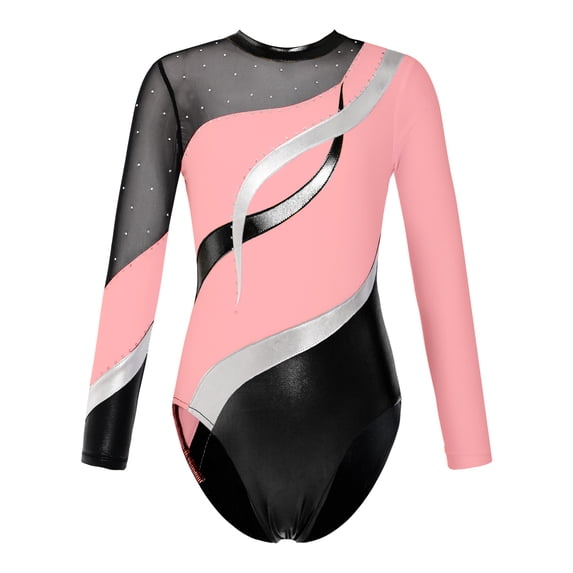Miutii Gymnastics Leotards for Girls One-piece Dance Bodysuit Athletic Clothes Tank Unitards Practice Outfits Pink 10