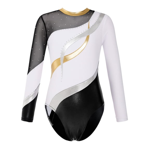 Miutii Gymnastics Leotards for Girls One-piece Dance Bodysuit Athletic Clothes Tank Unitards Practice Outfits White 8