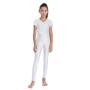 Miutii Gymnastics Leotards for Girls Tank Ballet Unitard Athletic Bodysuit Dance Workout Full Length Skating Jumpsuit White 10