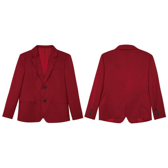 Miutii Kids Boy's Notch Lapel Formal Blazer Casual Birthday Wedding Dinner Prom Party Jacket Coat Burgundy 8