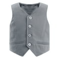 thumbnail image 1 of Miutii Kids Boys Gentleman Vest V Neck Button Down Pointed Hem Birthday Party Suit Waistcoat Gray 6, 1 of 6