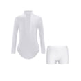 thumbnail image 1 of Miutii Kids Boys Latin Jumpsuit Gymnastics Jersey Ballroom Ballet Dance Bodysuit Skating Leotard with Shorts Set White 6, 1 of 7