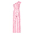 thumbnail image 1 of Miutii Kids Flower Girls Sparkly Allover Sequins Long Pants Jumpsuit One Shoulder Sleeveless Wide Leg Pink 6, 1 of 5