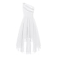 thumbnail image 1 of Miutii Kids Girl Ruched High Low Pageant Dresses Sequined One Shoulder Junior Bridesmaid Dresses for Silver 6, 1 of 9