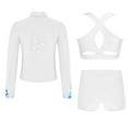 thumbnail image 1 of Miutii Kids Girls 3 Piece Dance Outfits Cross Back Crop Top and Shorts with Full Zipper Jacket Set White 16, 1 of 9