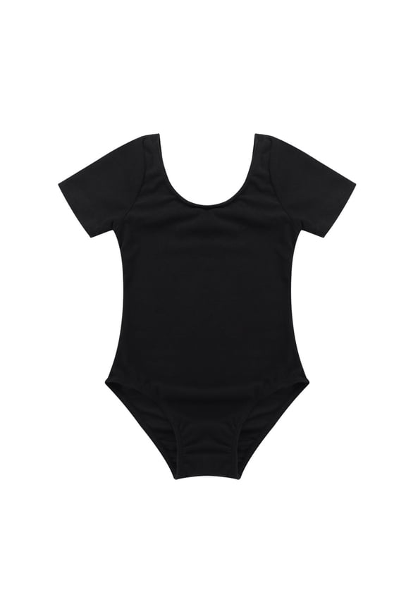 Kids Girls Athletic Leotard One Piece Ballet Dance Camisole Fitness Unitard Gymnastics Black 10