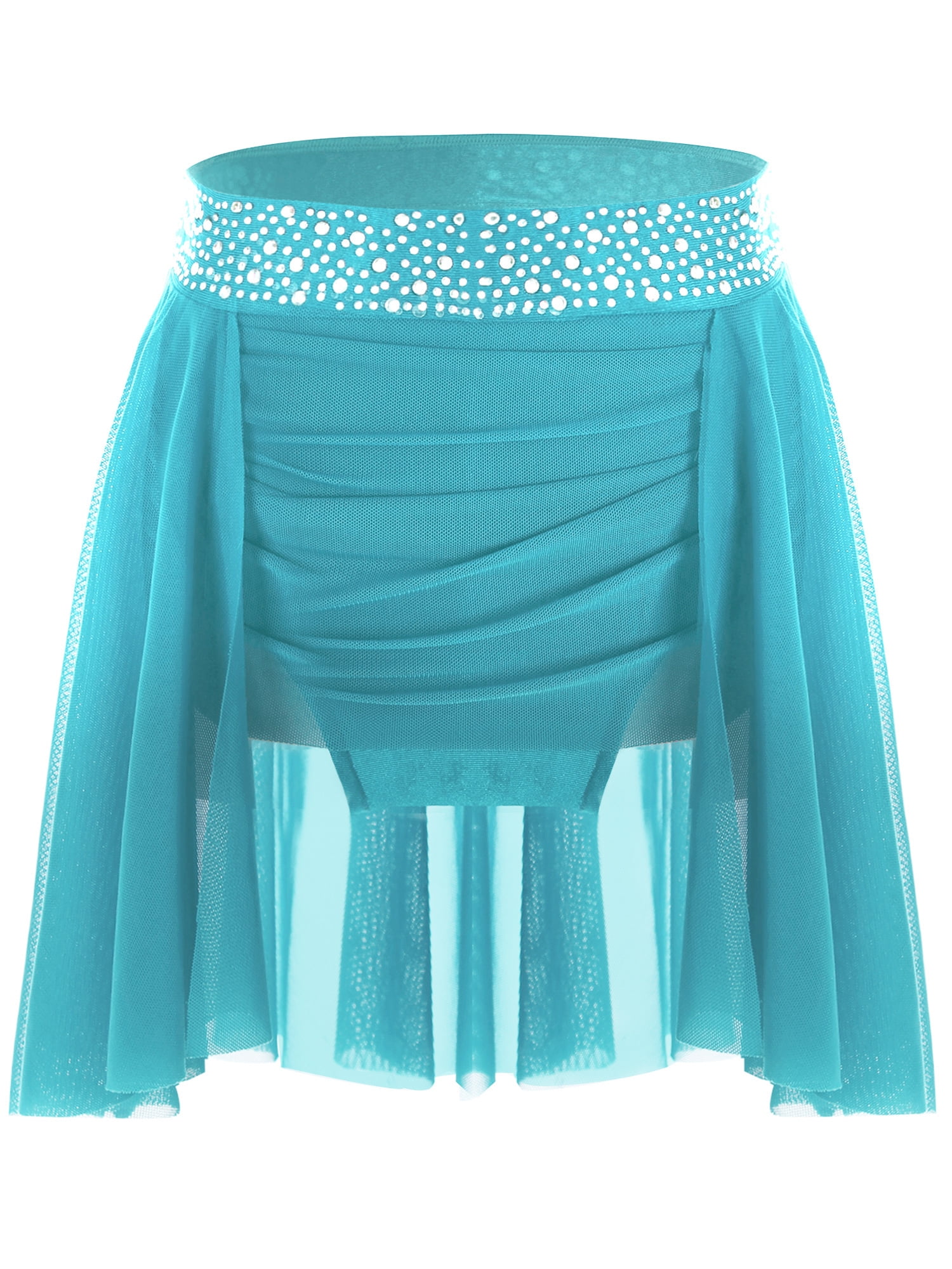 Miutii Kids Girls Ballet Dance Wrap Skirt Ruched Irregular Lyrical ...