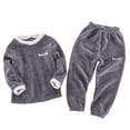 thumbnail image 1 of Miutii Kids Girls Cotton Flannel Clothing Outfits Long Sleeve Tops Pants Set Winter Thick Warm Casual Homewear Grey 7-8, 1 of 3