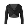 thumbnail image 1 of Miutii Kids Girls Dance Ballet Warm-up Cotton Cardigan Sweater Bolero Shrug Wrap Top Sweater Gymnastic Activewear Black 7-8, 1 of 5