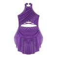 thumbnail image 1 of Miutii Kids Girls Glittery Rhinestone Backless Ballet Leotard Dress Lyrical Jazz Latin Modern Dance Purple 6, 1 of 9