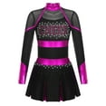 thumbnail image 1 of Miutii Kids Girls Glittery Rhinestone Letter Cheerleading Dance Dress Halloween Cheer Leader Uniform Dress Black&Hot Pink 14, 1 of 7