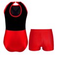 thumbnail image 1 of Miutii Kids Girls Gymnastics Leotard Outfit Sparkly Rhinestones Dance Unitard and Shorts Set Ballet Red 12, 1 of 9