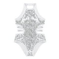 thumbnail image 1 of Miutii Kids Girls Halter-neck Cutout Back Shiny Sequins Ballet Dance Gymnastic Leotard Ballet Dance Athletic Jumpsuit White 10, 1 of 7