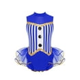 thumbnail image 1 of Miutii Kids Girls Jazz Dance Dress Sequin Stripe Leotard Halloween Performance Costume Circus Ringmaster Cosplay Royal Blue 14, 1 of 5