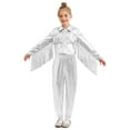 thumbnail image 1 of Miutii Kids Girls Jazz Hip Hop Dance Outfits 2-Piece Long Sleeve Metallic Tassel Jacket and Shiny Pants Set Silver 8, 1 of 5