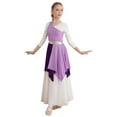 thumbnail image 1 of Miutii Kids Girls Liturgical Praise Lyrical Dance Dress Color Block One Shoulder Worship Church Dress Tunic Dancewear Lavender 12, 1 of 7