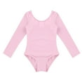 thumbnail image 1 of Miutii Kids Girls Long Sleeve Leotard Ballet Bodysuit Basic Dancewear Gymnastics Ballet Dance Leotard Pink 8, 1 of 8