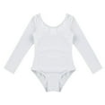 thumbnail image 1 of Miutii Kids Girls Long Sleeve Leotard Ballet Bodysuit Basic Dancewear Gymnastics Ballet Dance Leotard White 8, 1 of 8