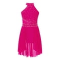 thumbnail image 1 of Miutii Kids Girls Lyrical Dance Dress Sleeveless Figure Ice Skating Dress Ballet Gymnastic Leotard Hot Pink 16, 1 of 7