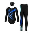 thumbnail image 1 of Miutii Kids Girls Lyrical Gymnastics Leotard Clothing Sets Long Sleeve Jumpsuits with Legging Hairband Sportwear Royal Blue 12, 1 of 5