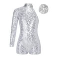 thumbnail image 1 of Miutii Kids Girls Sequins Gymnastics Leotard One Shoulder Short Jumpsuit Biketard Ballet Dance Unitard Outfits Silver 10, 1 of 6