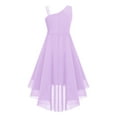 thumbnail image 1 of Miutii Kids Girls Sleeveless Chiffon Junior Bridesmaid Dresses Shiny Sequins Asymmetrical Hem Evening Lavender 16, 1 of 5
