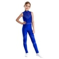 thumbnail image 1 of Miutii Kids Girls Sleeveless Shiny Rhinestone Gymnastic Leotard Full Body Unitard Jumpsuit Ballet Dance Bodysuit Blue 8, 1 of 5