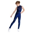 thumbnail image 1 of Miutii Kids Girls Sleeveless Shiny Rhinestone Gymnastic Leotard Full Body Unitard Jumpsuit Ballet Dance Bodysuit Navy Blue 12, 1 of 7