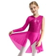 thumbnail image 1 of Miutii Kids Girls Sparkly Jazz Latin Ballet Lyrical Dance Dress Long Sleeve Gymnastics Skirted Leotard Dancewear Hot Pink 14, 1 of 5