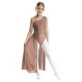 thumbnail image 1 of Miutii Kids Girls Sparkly Rhinestone Lyrical Dance Dress Mesh Tulle Skirt Leotard Modern Contemporary Dance Costume Dusty Pink 16, 1 of 5