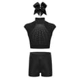 thumbnail image 1 of Miutii Kids Girls Sportswear Set Sleeveless Bra Crop Top+Fitness Shorts Gymnastics Yoga Workout Training Outfits Black 14, 1 of 5