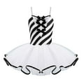 thumbnail image 1 of Miutii Kids Girls Straps Striped Ballet Dance Ice Skating Leotard Tutu Dress Christmas Performance Clothes Black 4, 1 of 7