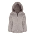 thumbnail image 1 of Miutii Little Big Girls Autumn Winter Warm Coat Clothes Hooded Faux Fur Fleece Jacket Cotton Thick Outwear Casual Wear Grey 12, 1 of 5