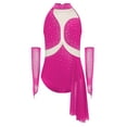 thumbnail image 1 of Miutii Little Girls' Asymmetrical Skirted Leotard Modern Dancewear Lyrical Dance Dress Cutout Back Camisole Hot Pink 6, 1 of 3
