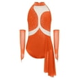 thumbnail image 1 of Miutii Little Girls' Asymmetrical Skirted Leotard Modern Dancewear Lyrical Dance Dress Cutout Back Camisole Orange 10, 1 of 3