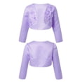 thumbnail image 1 of Miutii Little Girls Long Sleeve Princess Flower Dress Coat Wedding Party Solid Color Bolero Cardigan Lavender 130, 1 of 8