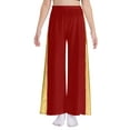 thumbnail image 1 of Miutii Liturgical Dance Praise Pants for Girls Shiny Metallic Patchwork Waist Elastic Toursers for Ceremony Performance Burgundy 8, 1 of 3