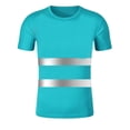 thumbnail image 1 of Miutii Men Hi Vis T-Shirt High Viz Visibility Short Sleeve Safety Tops Work Reflective Shirt Sky Blue 3XL, 1 of 5