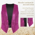 thumbnail image 1 of Miutii Mens Sequin Vest Shiny Party Sleeveless Waistcoat Button V-Neck Vest Jacket Tuxedo Ugly Hot Pink 4XL, 1 of 8