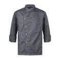 thumbnail image 1 of Miutii Mens Womens Unisex Kitchen Work Uniform Short&Long Chef Coat Restaurant Kicten Cooking Jacket Gray Long Sleeve XL, 1 of 7