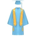 thumbnail image 1 of Miutii Unisex Teens School Graduation Gown Set V-neck Long Sleeve Zip Robe with Hat Stole and Tassel Light Blue 15-16, 1 of 3
