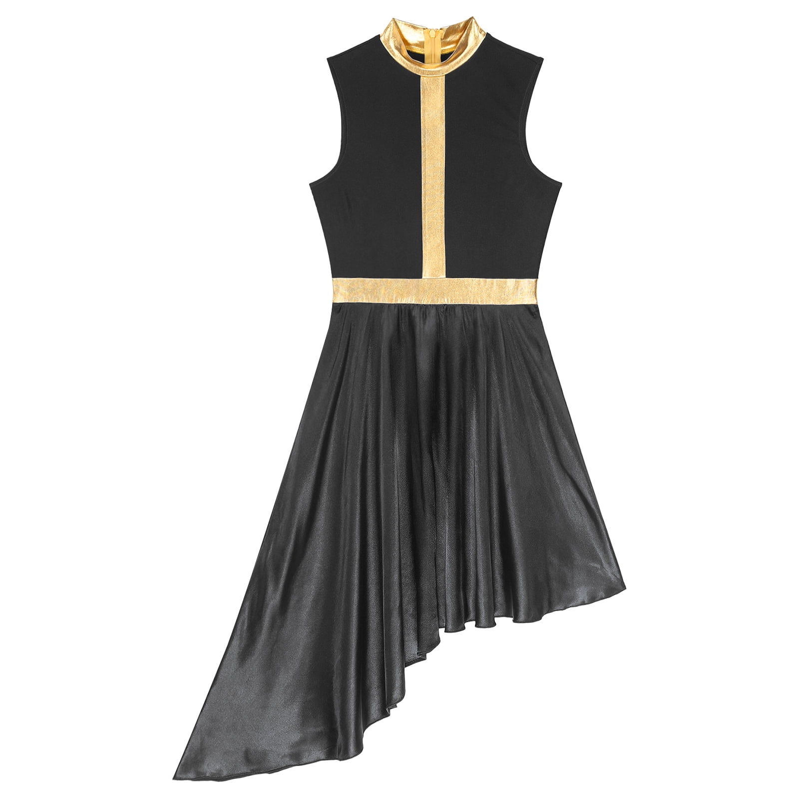 Miutii Women Metallic Shiny Praise Dance Dresses Liturgical Dance