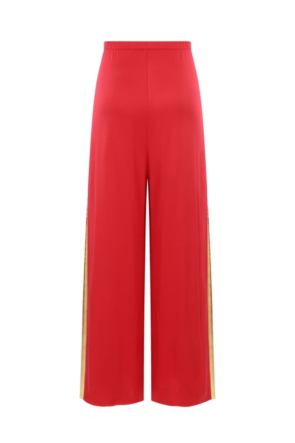 Women Praise Dance Palazzo Pants Loose Metallic Church Worship Costume Lyrical Spiritual Red L