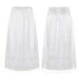 thumbnail image 1 of Miutii Women Satin Half Slip Lace Underskirt Long Petticoat Extender with Lace Trim White M, 1 of 8