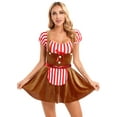 thumbnail image 1 of Miutii Women's Gingerbread Man Cookie Dress Christmas Holiday Santa Fancy Dress Up Clothes Brown S, 1 of 7