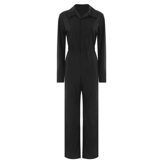 Miutii Women's Long Sleeve Work Coveralls One Piece Jumpsuit Safety Workwear with Pockets Black XXL