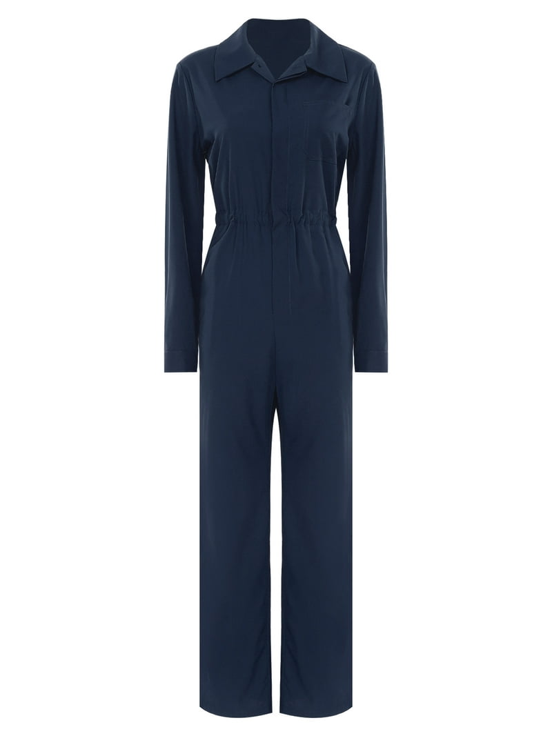 Miutii Women's Long Sleeve Work Coveralls One Piece Jumpsuit