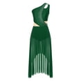 thumbnail image 1 of Miutii Women's Lyrical Dance Dress Shiny Rhinestones High Low Flowy Maxi Dress Contemporary Dancewear Green XL, 1 of 4