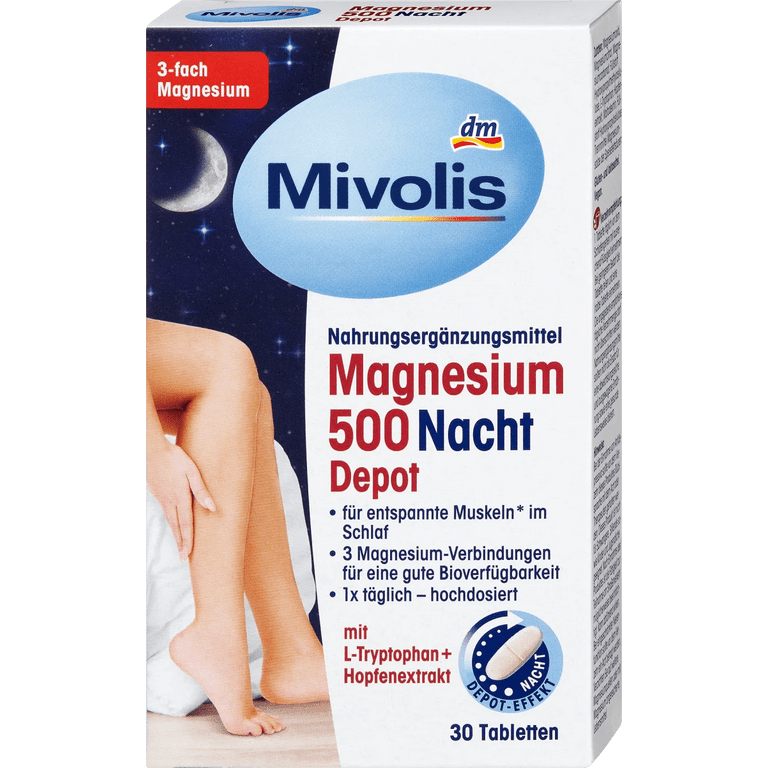 Mivolis Magnesium 500 for the night - 30 pills- Made in Germany