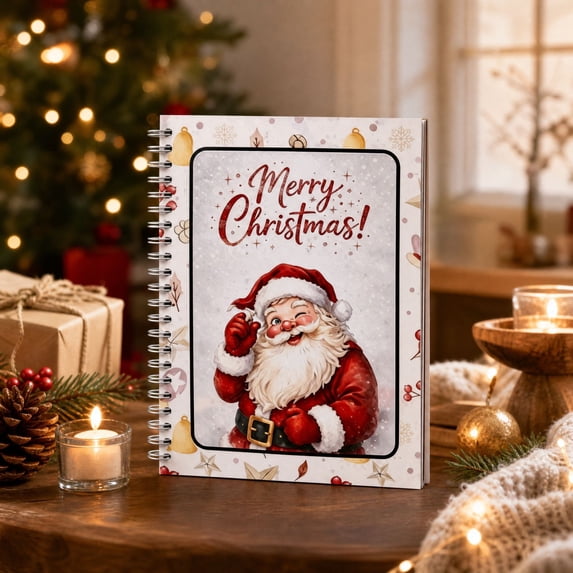 Mivyn Christmas Gift Card Book, 5x7 Holiday Gift Booklet, DIY Spiral Bound Merry Christmas Kit, 10-Page Surprise Greeting Card Book for Cards Cash, Write-In Notes Gift